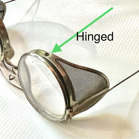 Antique Steampunk Safety Glasses Unisex Metal Glass Mesh Vintage Clear Glass - Picture 3 of 16